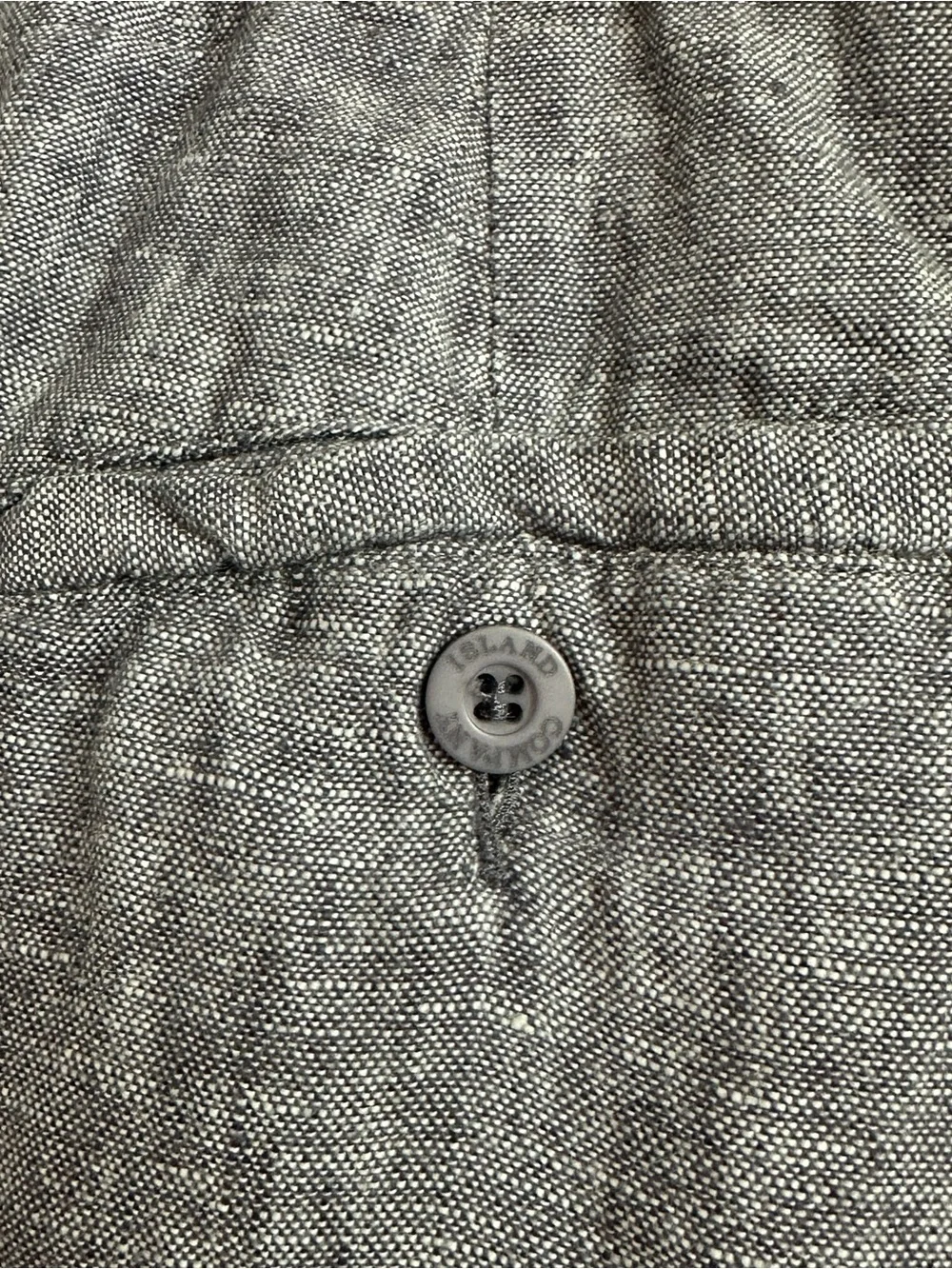 Island Company Men Pants Blue XL 100% Linen flat Front Straight Leg Beach Resort